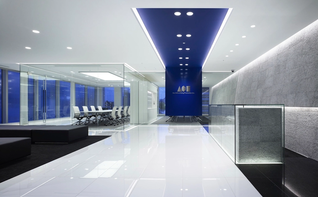 Modern office reception lobby
